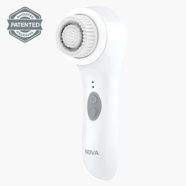NOVA Sonic Cleansing Brush with 7X Better Cleansing, Waterproof and Rechargeable, Patented Antimicrobial Protection