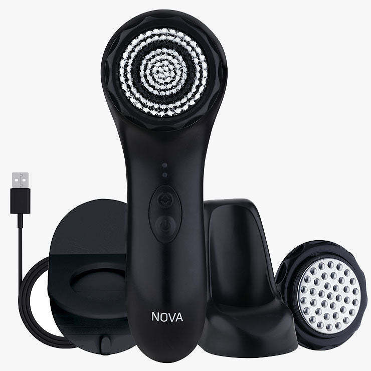 Sonic Cleansing System with Antimicrobial Bristles for Deeply Cleansing Pores and Removing Dirt and Oil