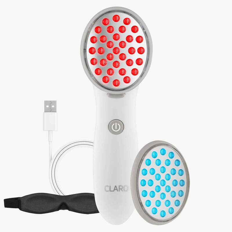 CLARO FDA Cleared Clinically Proven 2-in-1 Acne Clearing LED Light Therapy Device for Anti Aging