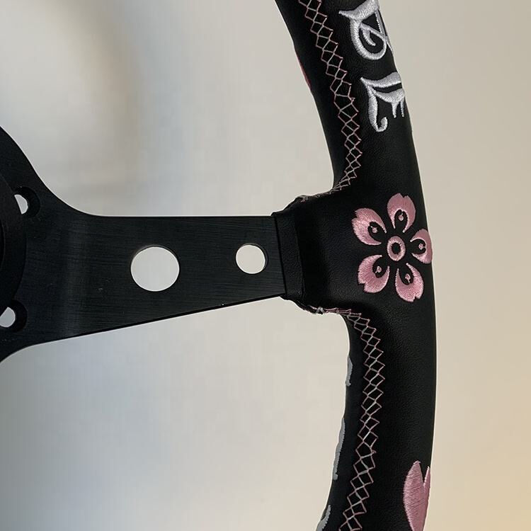 Tiypeor 350mm Customizable Suede Leather Racing Steering Wheel for Universal Car Fitment