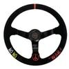 Tiypeor 350mm Suede Sport Deep Dish Steering Wheel with Custom Logo Embroidery