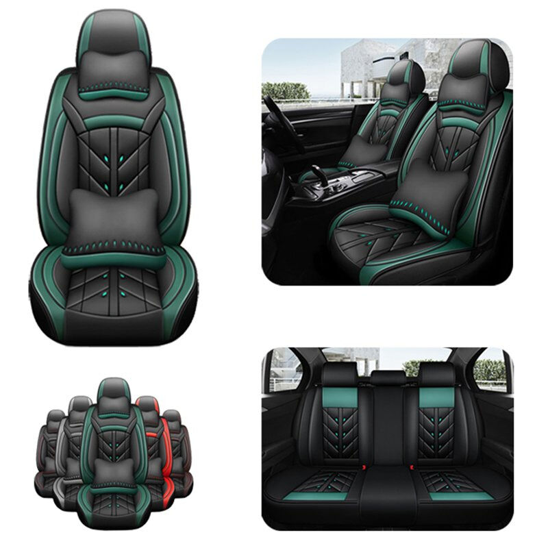 Xiangta Universal Leather Car Seat Covers Breathable Waterproof Easy-Clean for All Vehicles