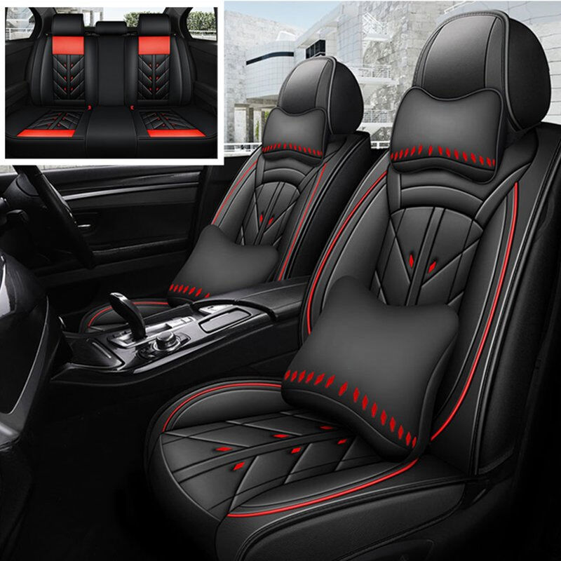 Xiangta Universal Leather Car Seat Covers Breathable Waterproof Easy-Clean for All Vehicles