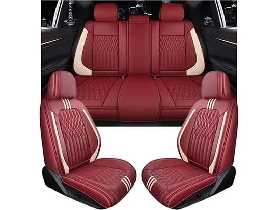Xiangta Luxury Leather Car Seat Covers Breathable Waterproof Easy-Clean Universal Fit for All Vehicles
