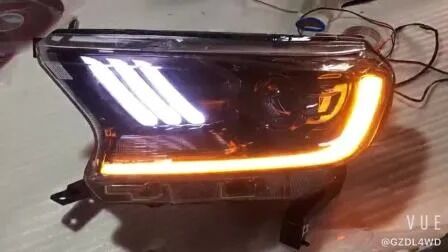 Mustang Style Waterproof LED Headlights for Ford Ranger 2015-2019 with Easy Installation