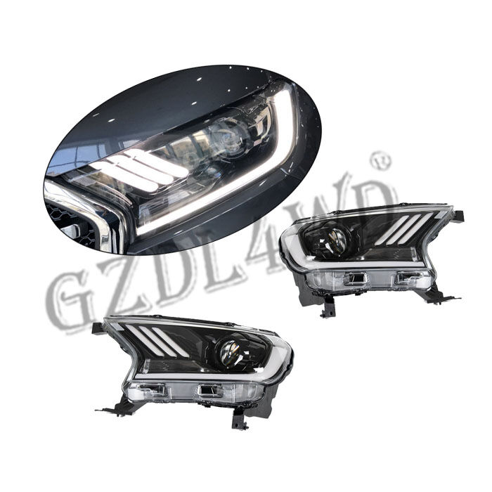 Mustang Style Waterproof LED Headlights for Ford Ranger 2015-2019 with Easy Installation