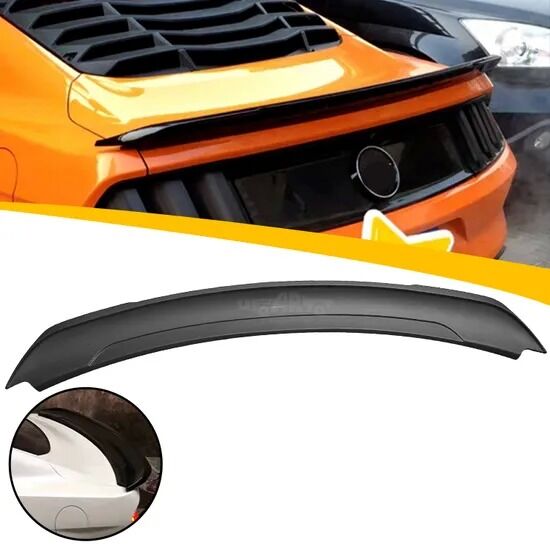 ABS Plastic Carbon Fiber Track Pack Style Rear Boot Lip Spoiler for 2015-2021 Ford Mustang GT