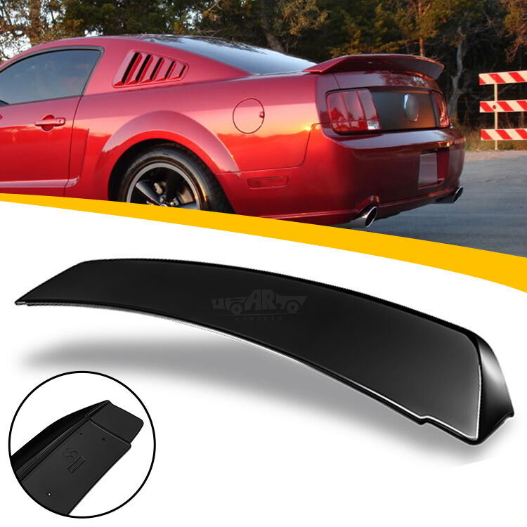 ABS Plastic Carbon Fiber Ducktail Style Rear Spoiler for Ford Mustang GT500 2005-2009 with 3M Tape Installation