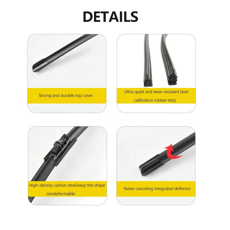 Universal Fit Anti-Noise Windshield Wiper Blades with 200,000 to 500,000 Cycles Life Span