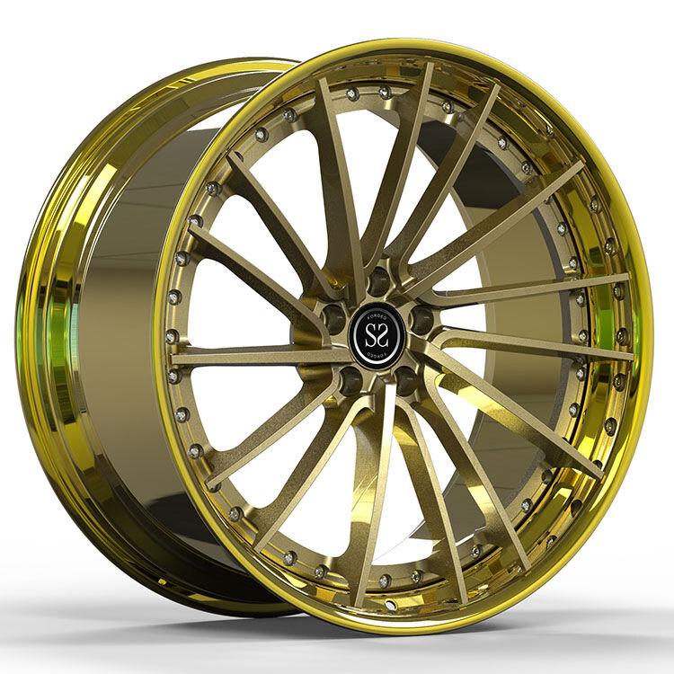 Custom 20X12 Gold Polish Forged 2-Piece Alloy Wheels for Porsche 991 GT3