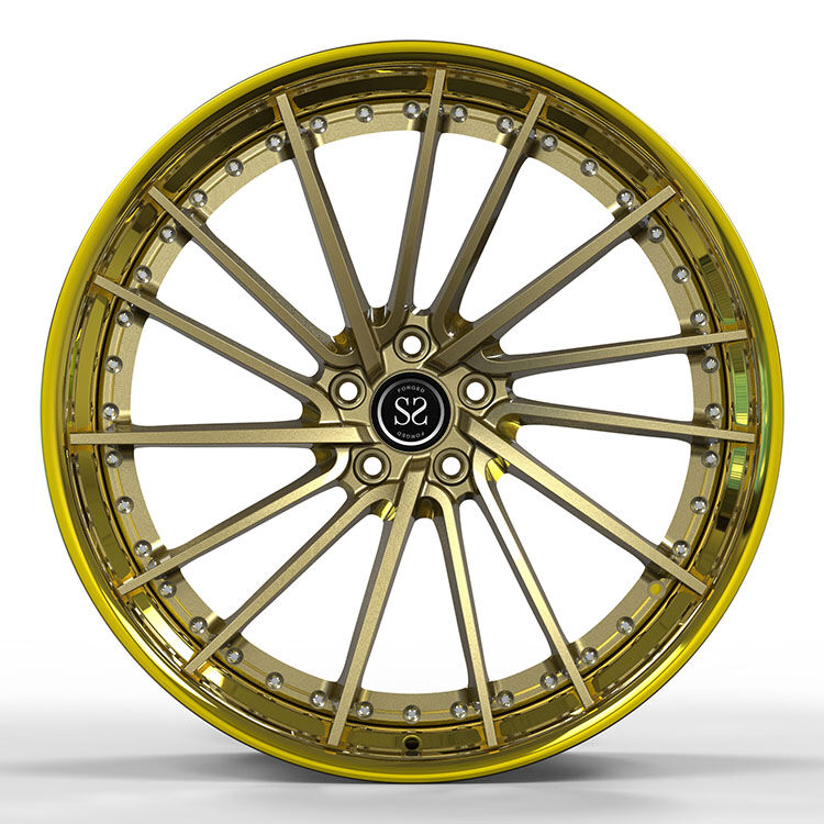 Custom 20X12 Gold Polish Forged 2-Piece Alloy Wheels for Porsche 991 GT3