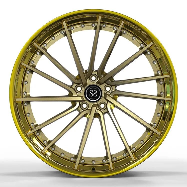 Custom 20X12 Gold Polish Forged 2-Piece Alloy Wheels for Porsche 991 GT3