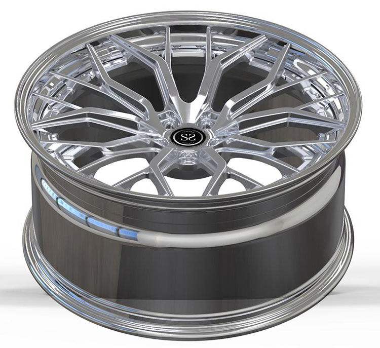Polished 20X12 Custom 2-Piece Forged Aluminum Alloy Rims for 2021 Corvette C8