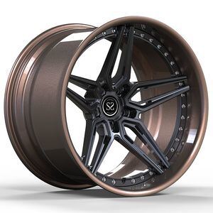 20X12 Bronze Custom 2-Piece Alloy Wheels for Benz E63 with Paint Brush Polish and Chrome Finish