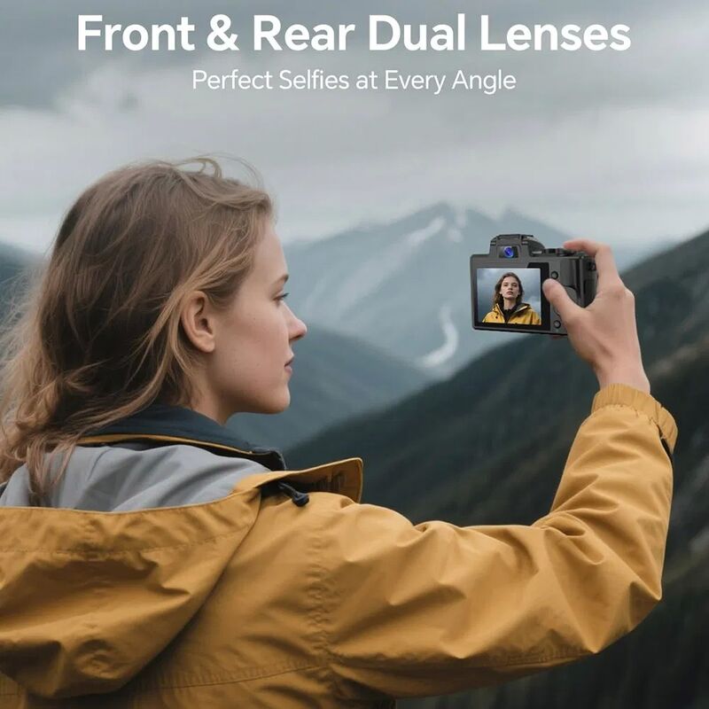 DC226 48MP Digital Camera with 8K HD Video and 64GB Memory Card - Selfie Camera for Professional Photography