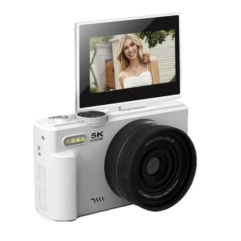 WD08 5K Digital Camera with 3.0 Inch Flip Screen and 18X Digital Zoom for HD Video Recording and Vlogging
