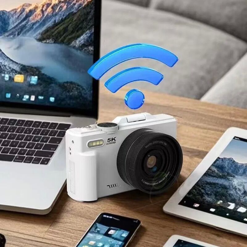 WD08 5K Digital Camera with 3.0 Inch Flip Screen and 18X Digital Zoom for HD Video Recording and Vlogging