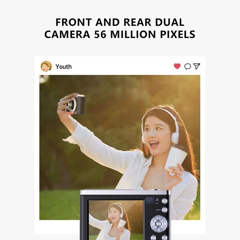 DC305X Kids Camera with 5K Video Resolution 10X Optical Zoom and 56MP CMOS Sensor for Vlogging