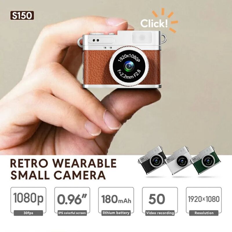 S150 Mini Necklace Camera with 1080P HD Video, 0.96