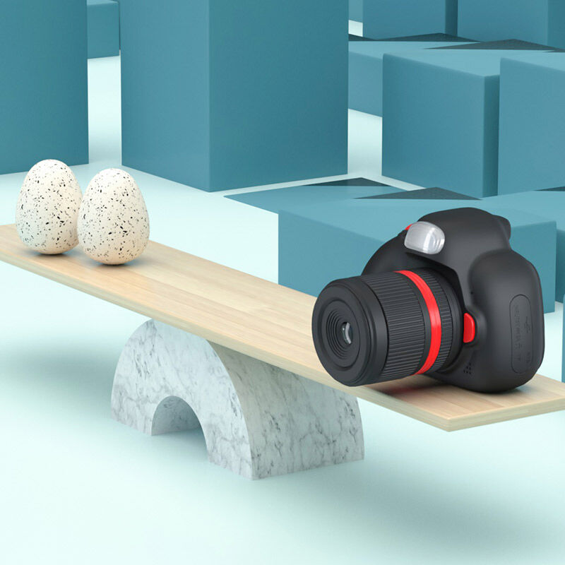 D6s Kids Digital Camera with 2.4inch HD Screen 1200mAh Battery and TF Card Support - Black