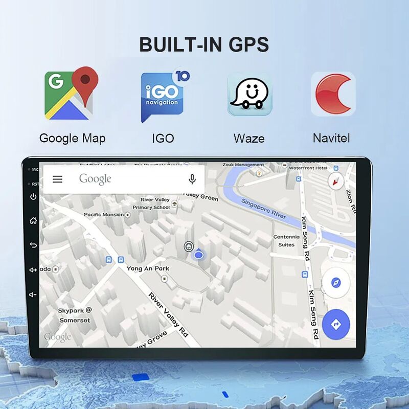 R-760A 10.1-Inch Android GPS Navigator with HD IPS Screen 1GB RAM 16GB ROM and 12-Light Rear View Camera