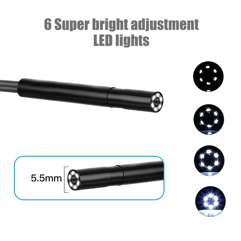 P30 Industrial Endoscope Borescope with 5.5mm Camera Probe 1080P HD Video and IP67 Waterproof for Car Inspection