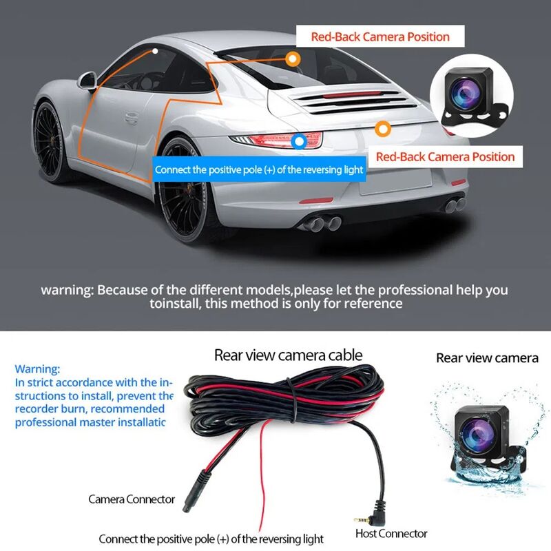 10 Inch Full Screen 2K Ultra HD WiFi Dash Cam with Dual-Lens System and Rearview Parking Camera