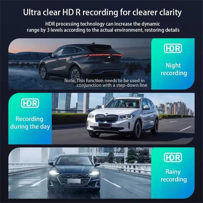 Triple Lnes Dash Cam with 4 Inch IPS Screen 1080P Front and Rear Recording and 170 Degree Viewing Angle