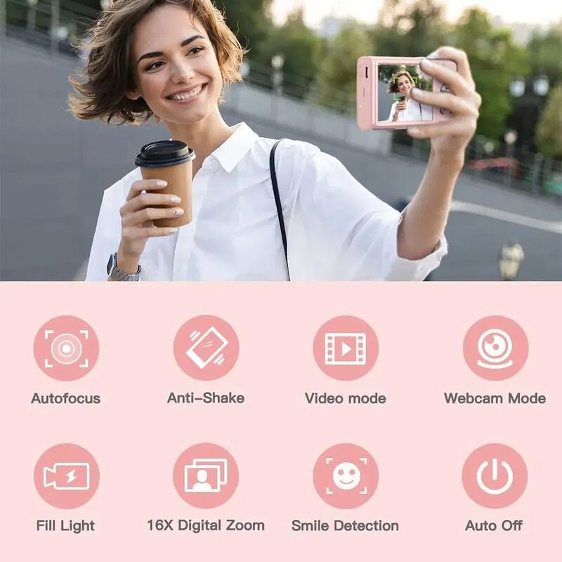 DC402-AF 4K HD Video 48MP Resolution 16X Digital Zoom Vlogging Camera for Kids and Teens