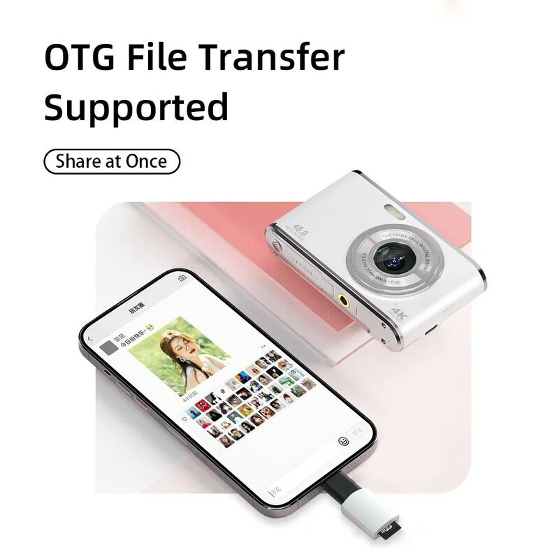 DC306L-AF Dual-Lens Digital Camera with 16X Digital Zoom 4K HD Video and Auto Focus for Vlogging