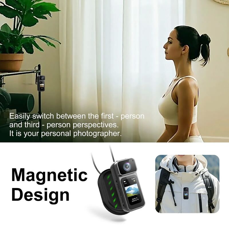 S80 Thumb Camera 2.7K Ultra HD with 180 Degree Rotatable Lens and 1.47 Inch IPS Screen WiFi Action Camera