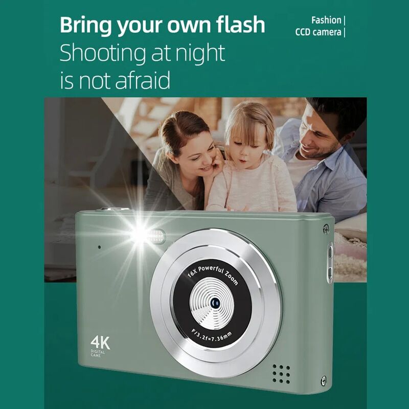 H15 2.4-inch IPS Screen Digital Camera with 1080P HD Resolution and 16X Digital Zoom - Gold