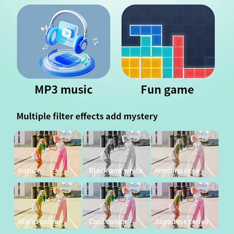 Y23 2.4 Inch HD Screen Dual Lens CCD Digital Camera with 32G TF Card - Pink