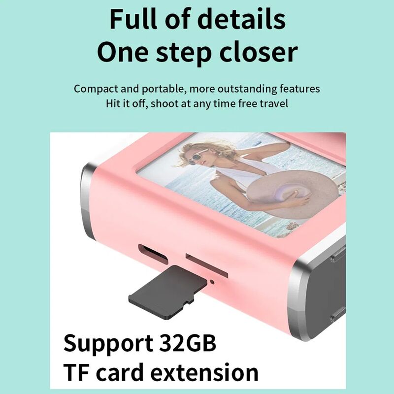 Y23 2.4 Inch HD Screen Dual Lens CCD Digital Camera with 32G TF Card - Pink