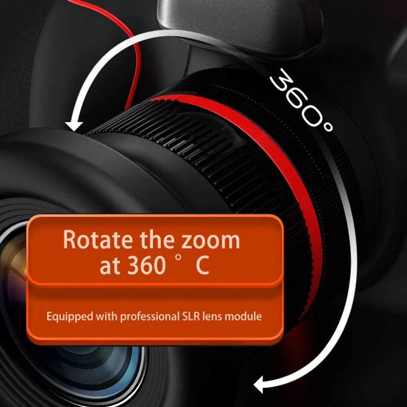 D6PRO 2.4 Inch Dual Lens Digital Camera with 4K Video Recording 4X Digital Zoom and 1200mAh Battery