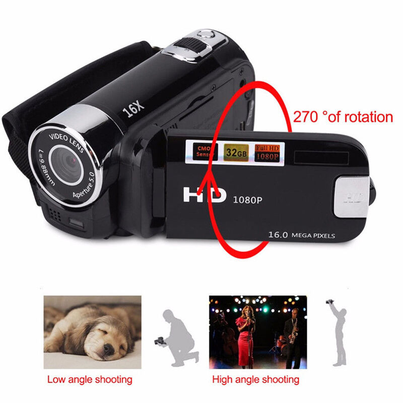 16MP HD 1080P Digital Camera with Clear Night Vision and 16X Zoom Camcorder for High-Quality Video Recording
