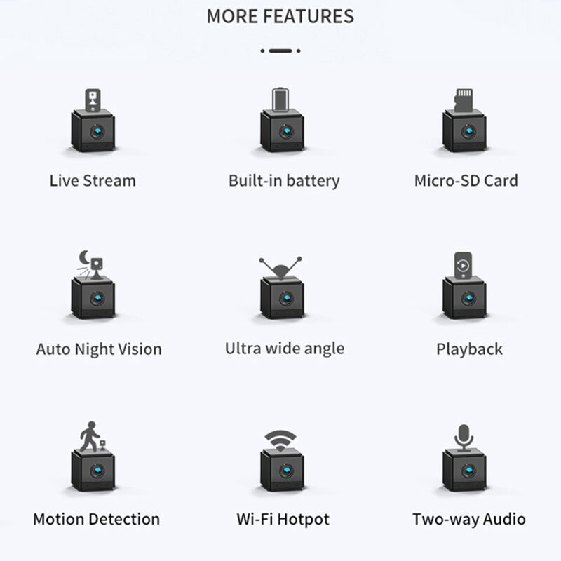 S20 Smart Security Camera with Night Vision 2.4G WiFi and Two-Way Audio for Home Monitoring