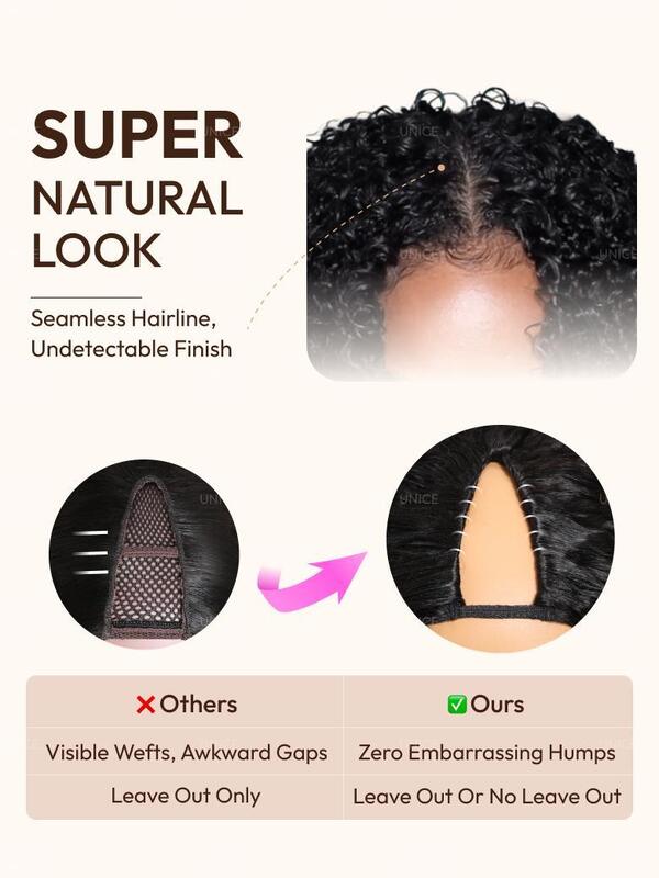 V Part Design Jerry Curly Wig with 150% Density in Black to Chestnut Brown for Effortless Beauty