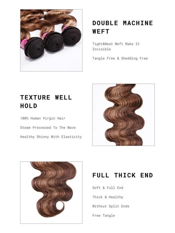 UNice Luxurious Honey Blonde Body Wave Human Hair Bundle - 100% Virgin Hair for Versatile Styling