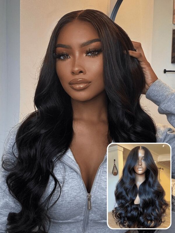13x4 HD Lace Body Wave Glueless Human Hair Wig with Invisi Drawstring for Secure Fit