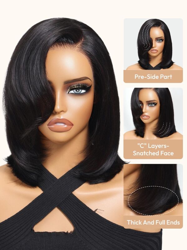 UNice 7x5 HD Lace Human Hair Wig with 150% Density and Invisible Drawstring for a Natural Look