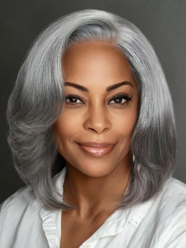 UNice 150% Density Glueless Salt and Pepper Human Hair Bob Wig with Transparent Lace