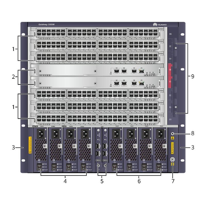 HW S9306 6 LPU Slots PoE Supported 10U High Chassis Network Ethernet Switch