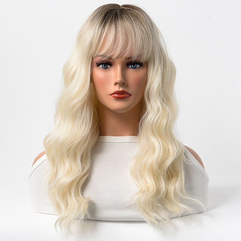 High Temperature Fiber Long Curly Pink Synthetic Hair Wig for Cosplay and Parties
