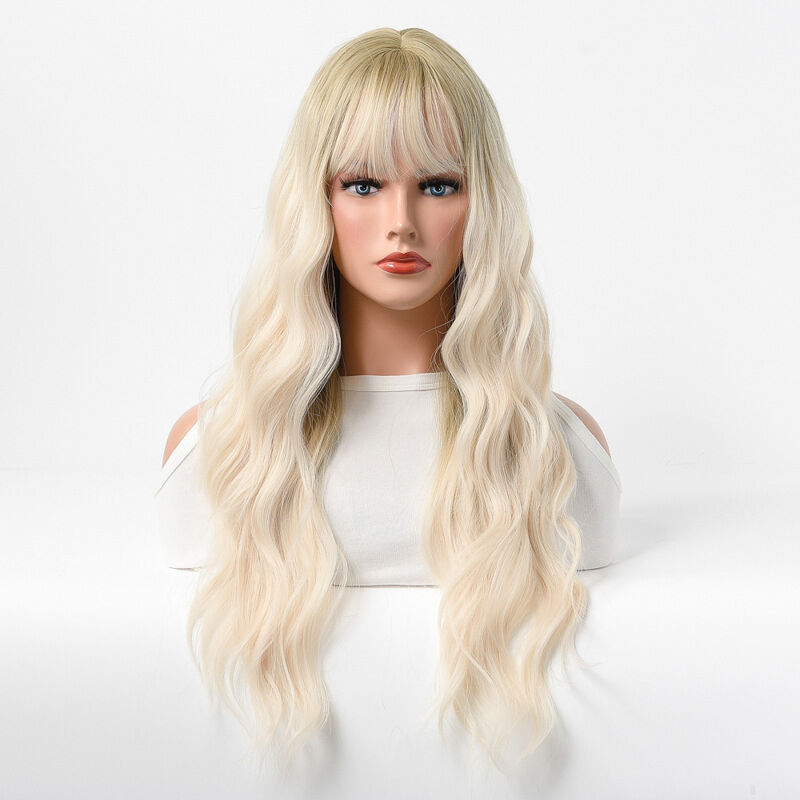 Long Curly Hair Purple Brown Trend Full Head Set Wig with Heat Styling Compatibility