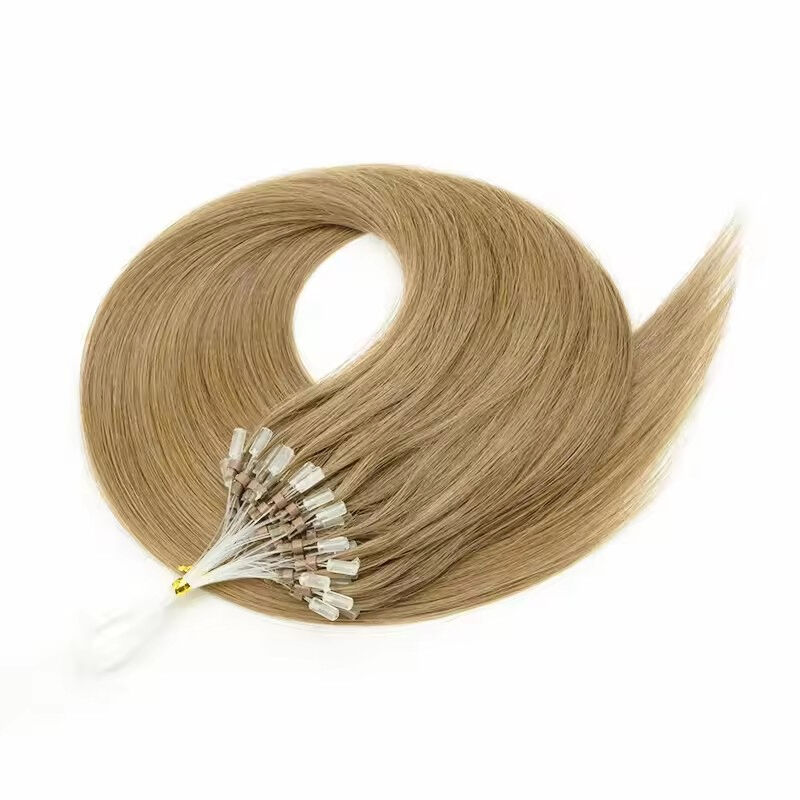 Micro Link Hair Extensions 100% Virgin Remy Human Hair 10-30 Inch Length Dyeable Easy Install Wig
