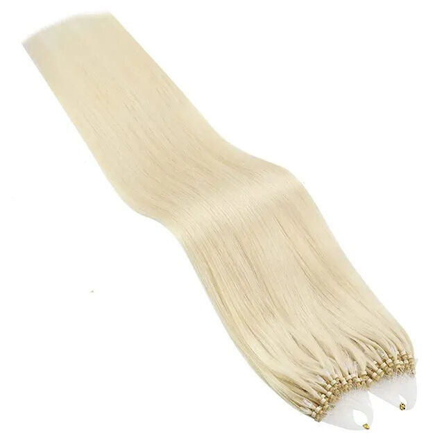 100% Virgin Remy Human Hair Micro Loop Ring Hair Extension with 10-30 Inch Length and Dyeable Options