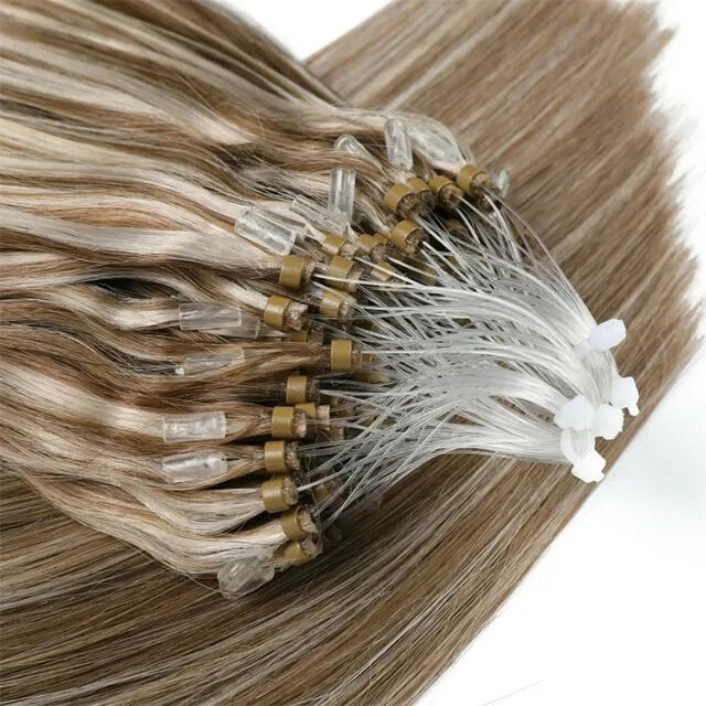 100% Virgin Remy Human Hair Micro Loop Ring Hair Extension with 10-30 Inch Length and Dyeable Options