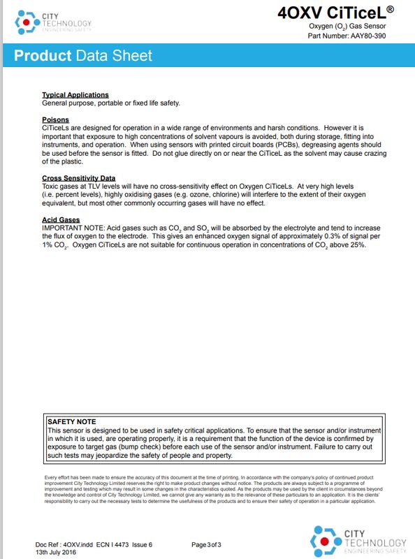 City 40xv Sensor Oxygen Sensor Oxygen AAY80-390 for HONEYWELL Stock 200