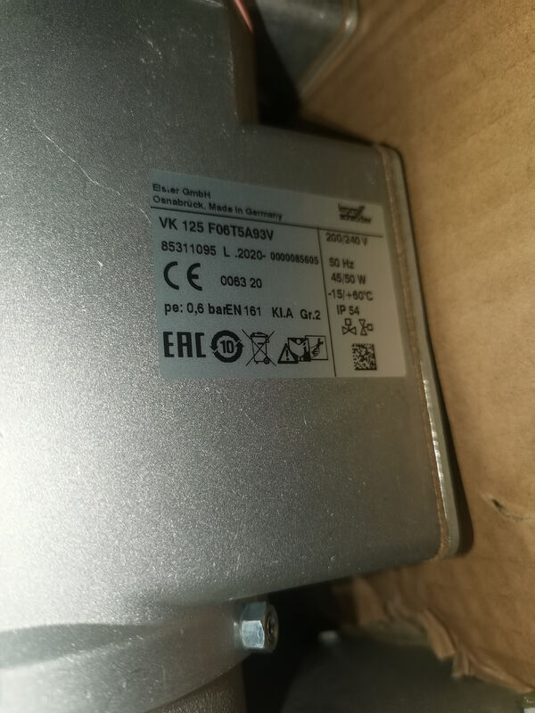 Shang Hai Ran Xian VK125F06T5A93V  the Order No.85311060  Gas-regler Mit Magnetventil for KromSchroder